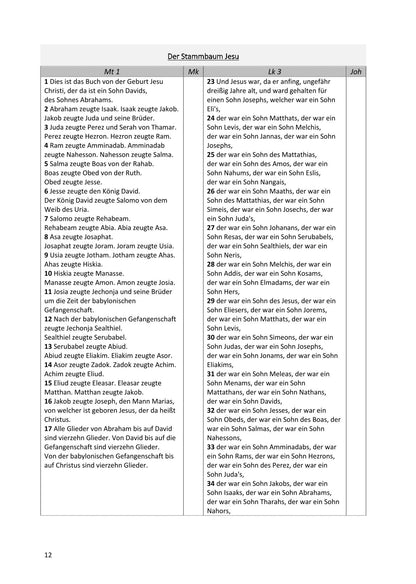 Synoptische Evangelien: Lutherbibel 1912