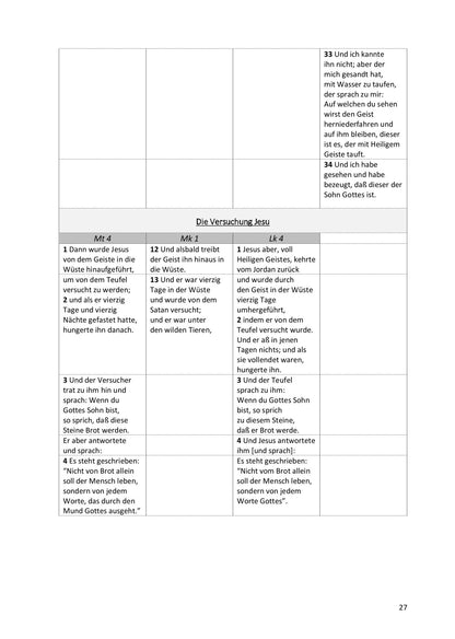 Synoptische Evangelien: Unrevidierte Elberfelder 1905