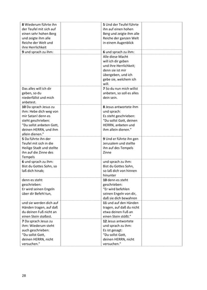 Synoptische Evangelien: Lutherbibel 1912