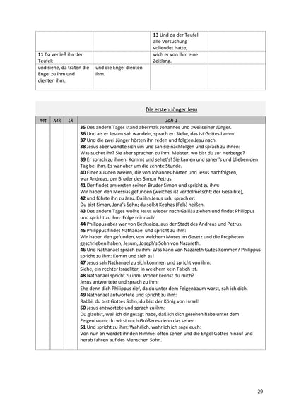 Synoptische Evangelien: Lutherbibel 1912