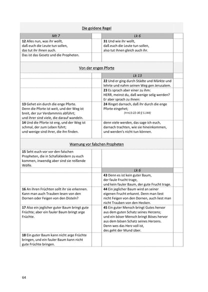 Synoptische Evangelien: Lutherbibel 1912