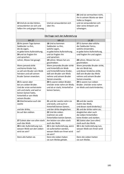 Synoptische Evangelien: Unrevidierte Elberfelder 1905